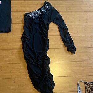 Asymmetrical studded dress